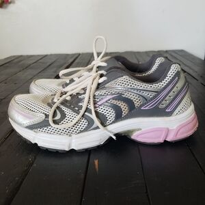 L.A. Gear Sneakers Women's 8.5 Grey White Lilac Purple Shoes Fashion Athletic